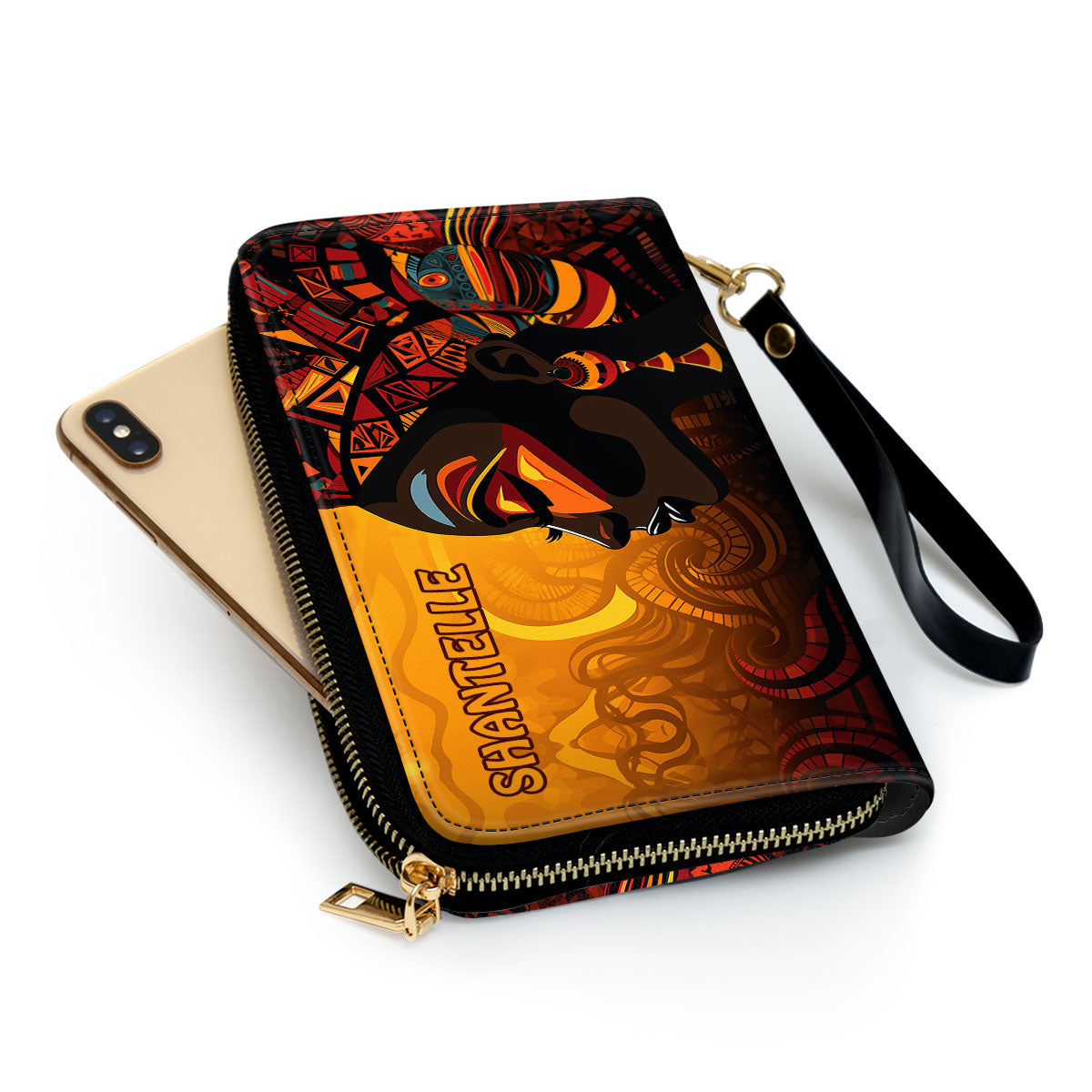 African Culture- Personalized Leather Clutch Purse SB102