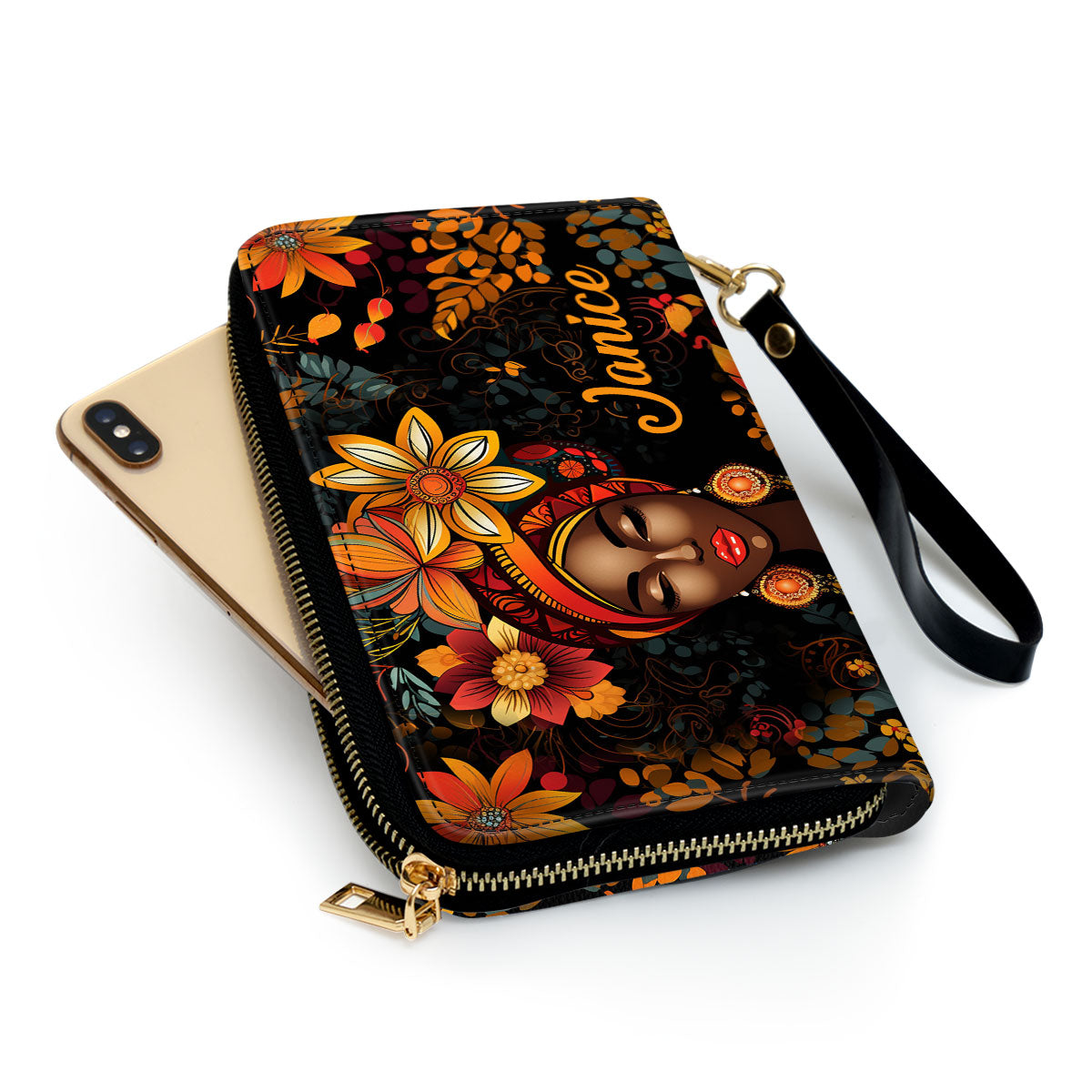 Radiant Roots - Personalized Leather Clutch Purse SB103