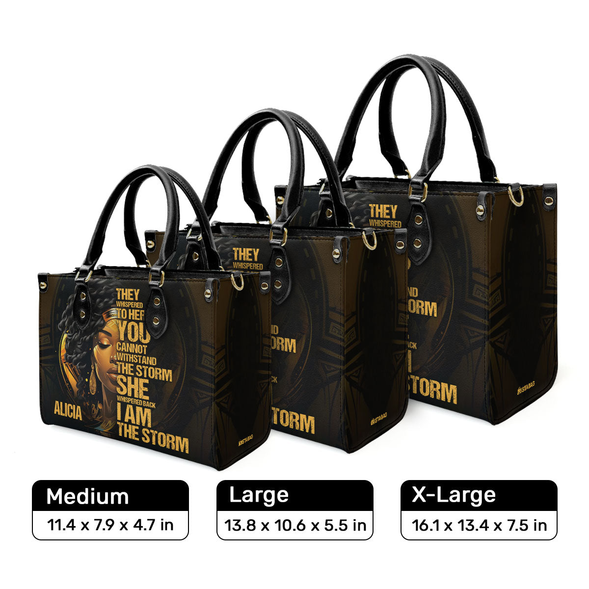 I Am The Storm - Personalized Leather Handbag SB113