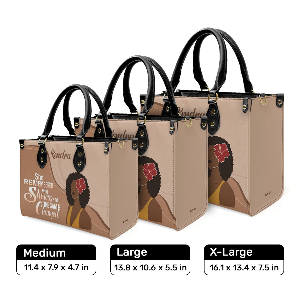 She Remembered Who She Was - Personalized Leather Hand Bag STB103