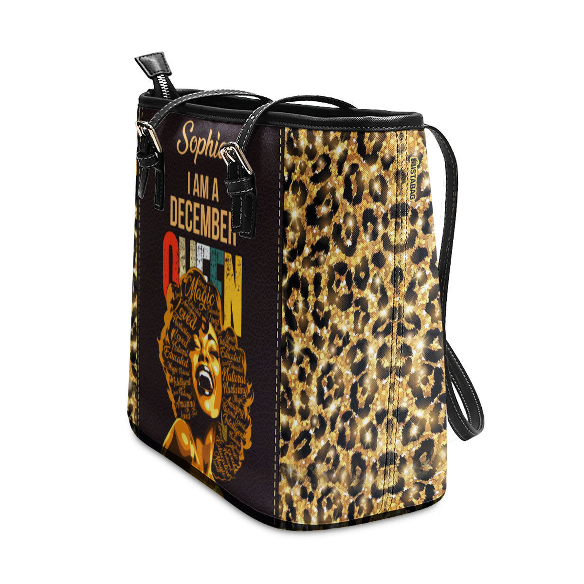 I Am A Queen - Personalized Leather Totebag STB12