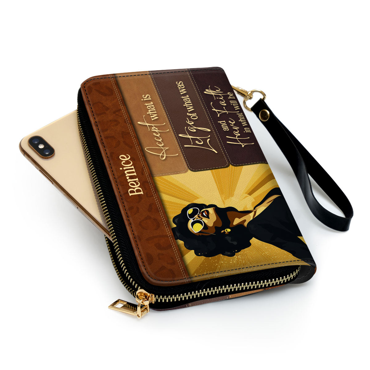 Have Faith In What Will Be - Personalized Leather Clutch Purse STB13