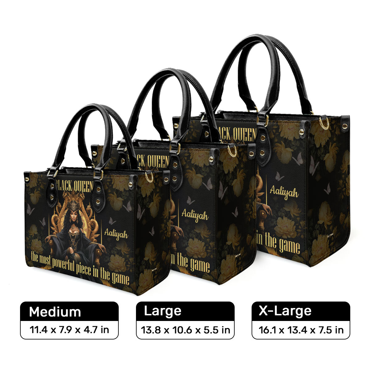 Black Queen - Personalized Leather Handbag STB150