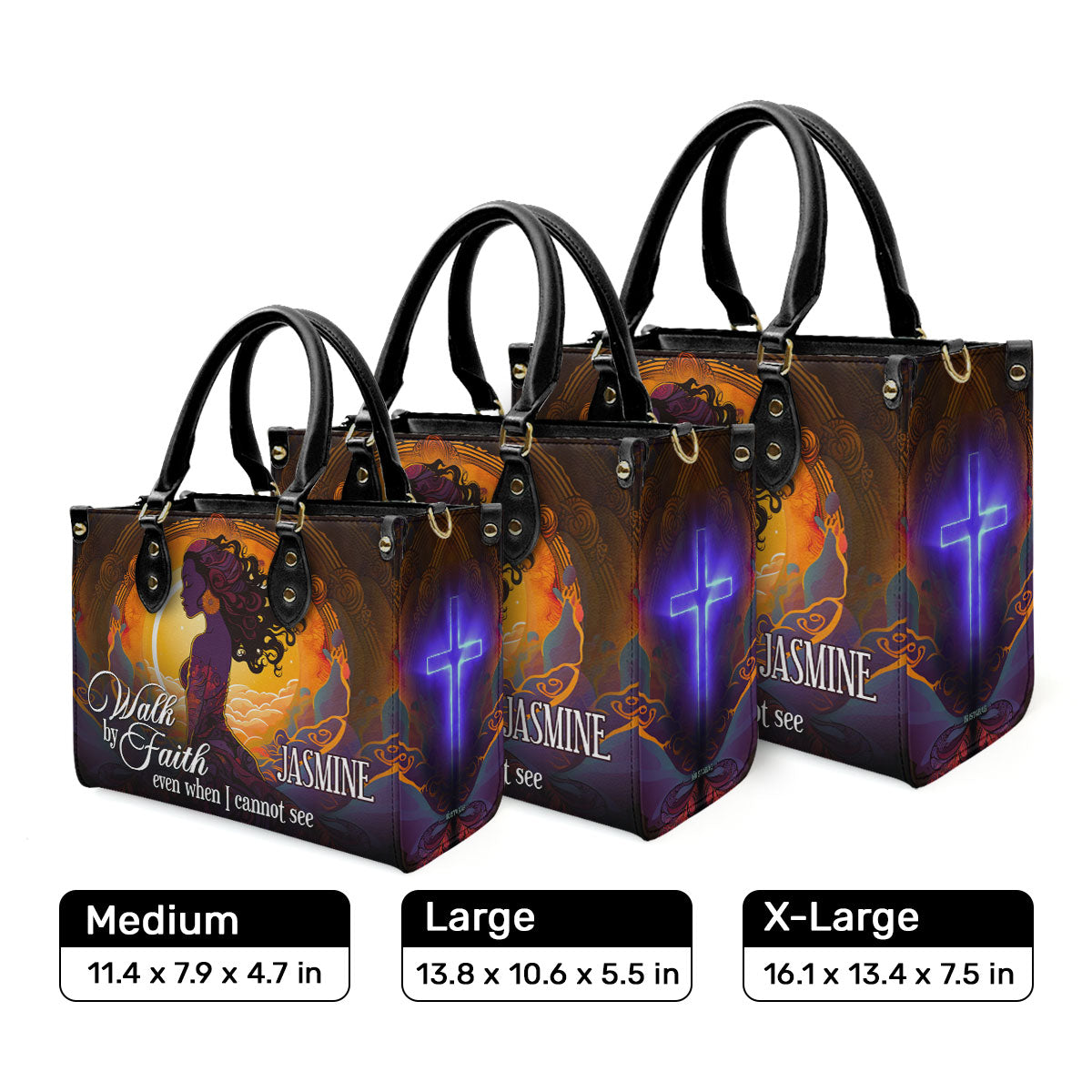 Walk By Faith - Personalized Leather Handbag STB26
