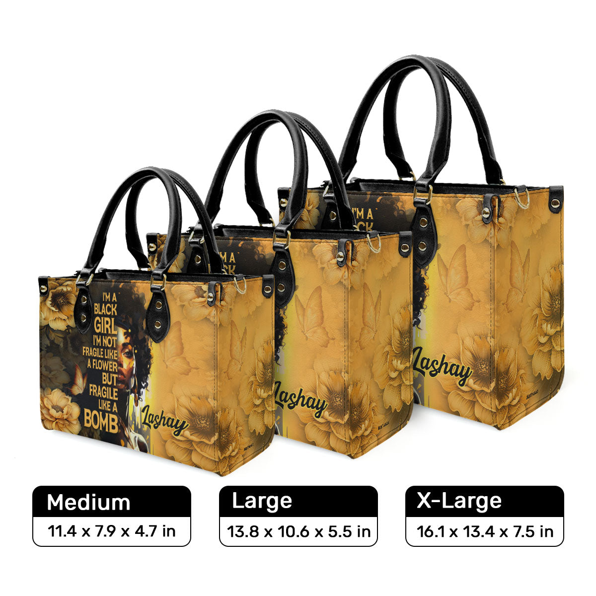Fragile Like A Bomb - Personalized Leather Hand Bag STB84