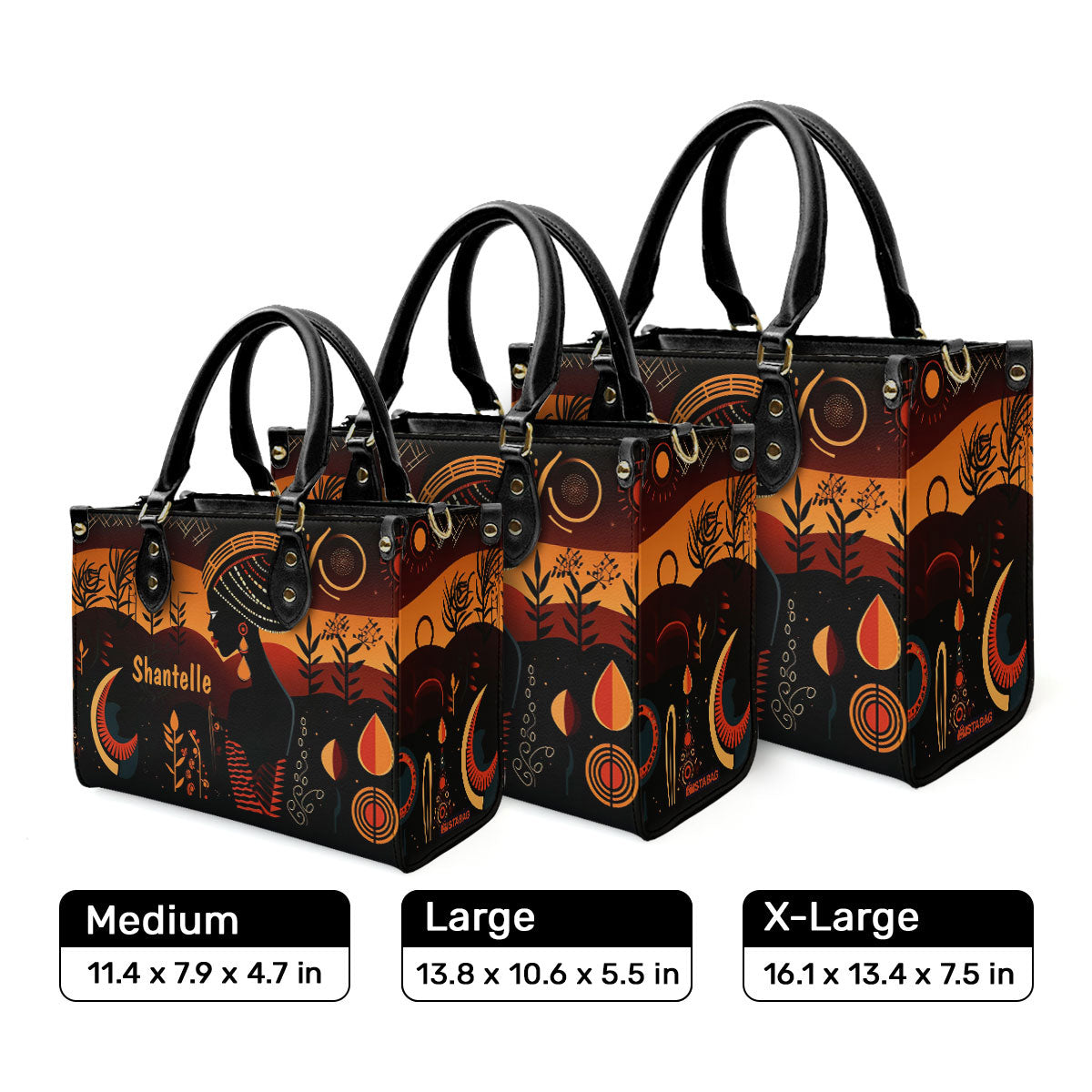 Black Beauty - Personalized Leather Handbag SB108