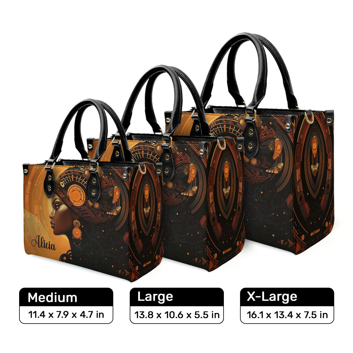 Afrofuturism06 - Personalized Leather Handbag SB119