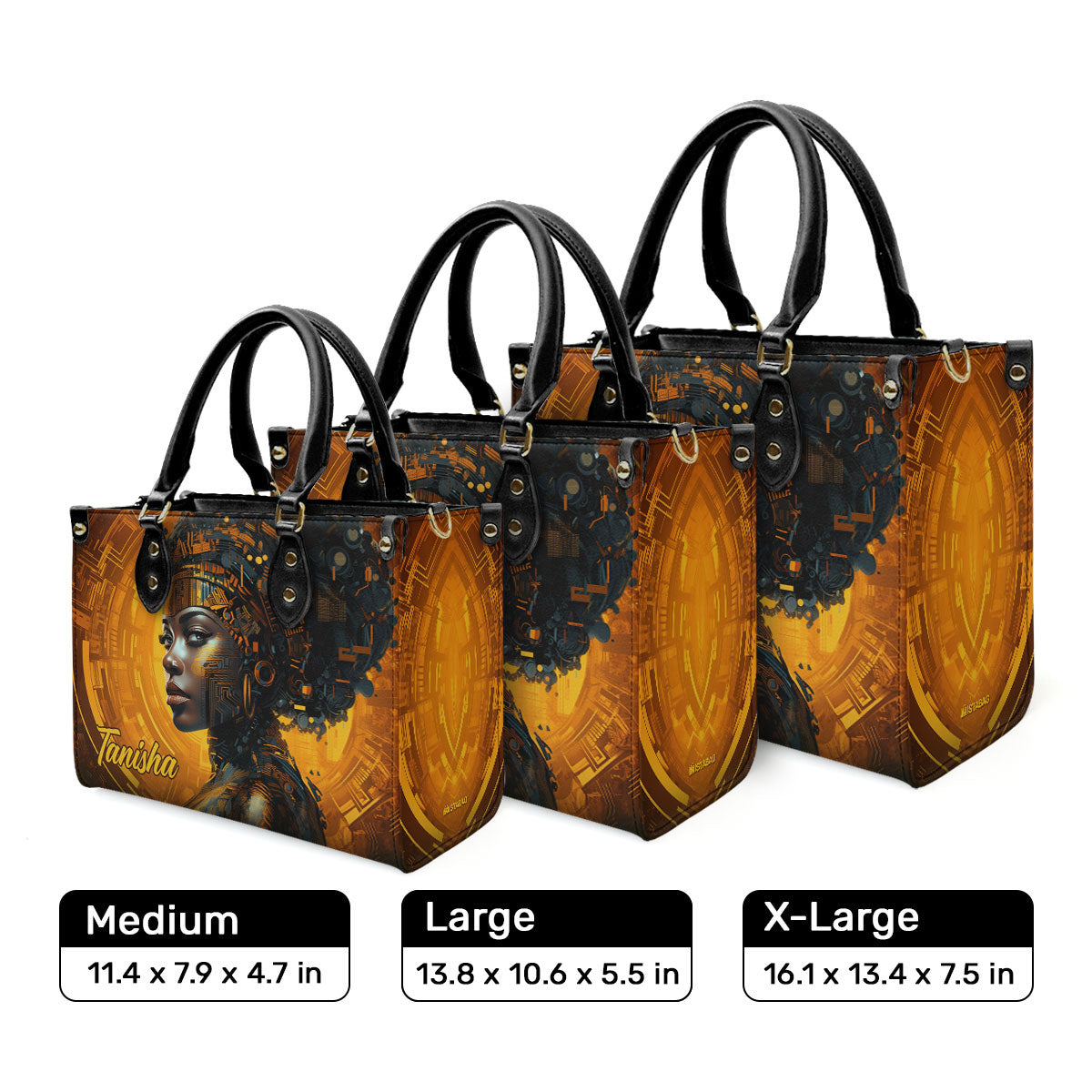 Afrofuturism12 - Personalized Leather Handbag SB120