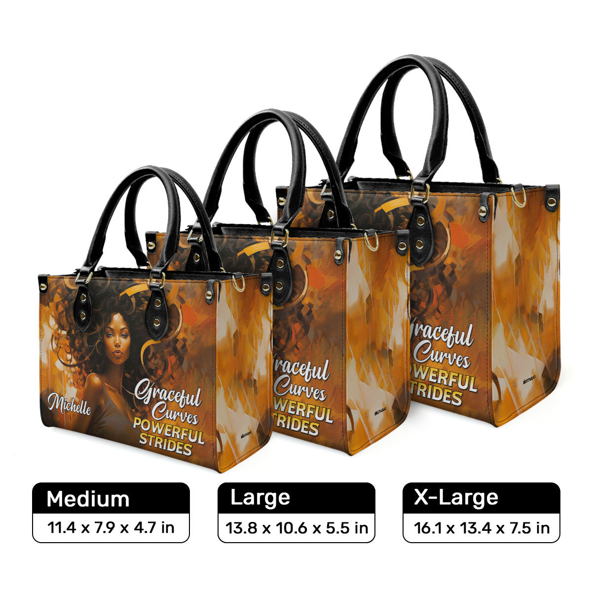 Graceful Curves Powerful Strides - Personalized Leather Handbag SB305