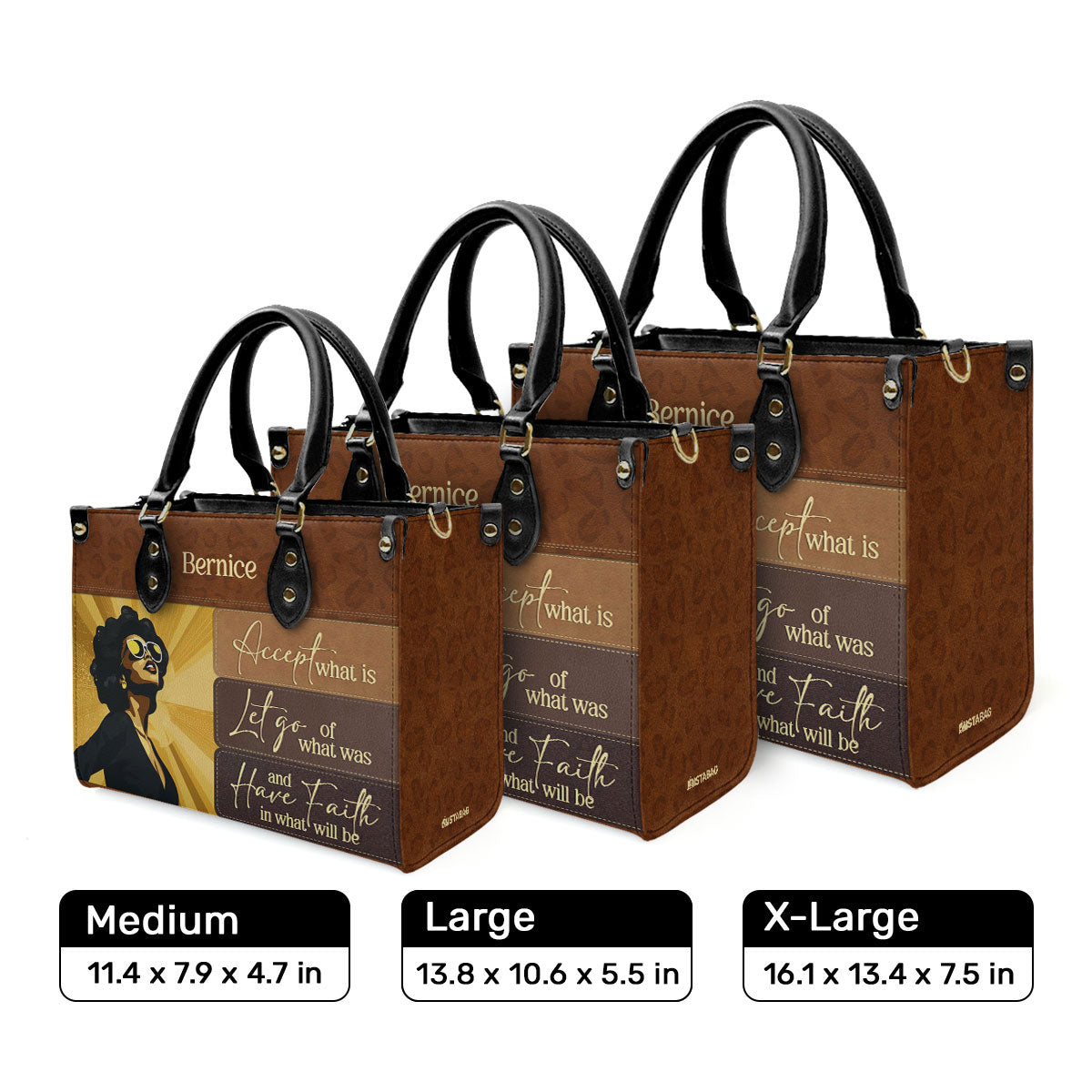 Have Faith In What Will Be - Personalized Leather Handbag STB13