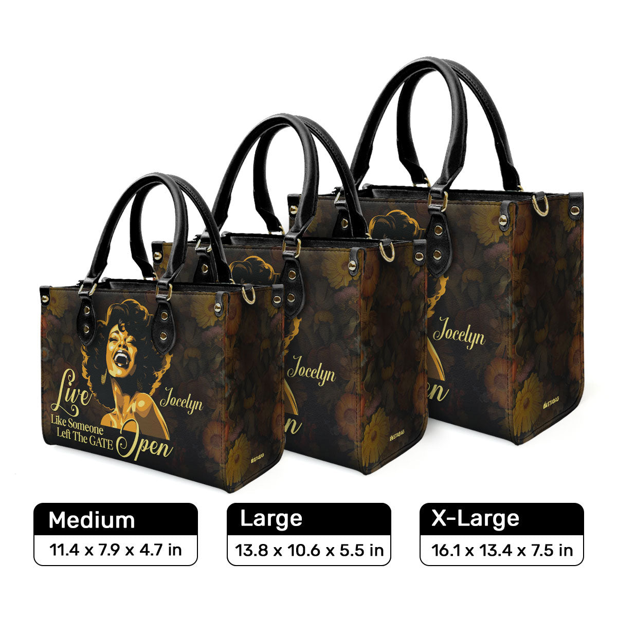Live Like Someone Left The Gate Open - Personalized Leather Handbag STB14