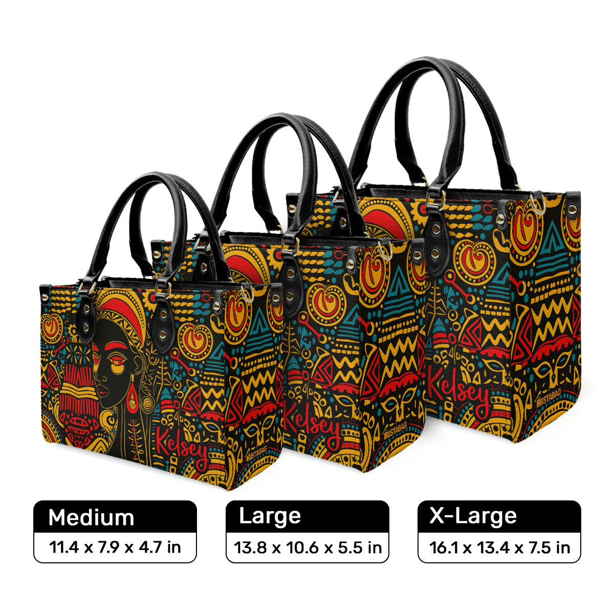 African Culture - Personalized Leather Handbag With Unique Texture STB17