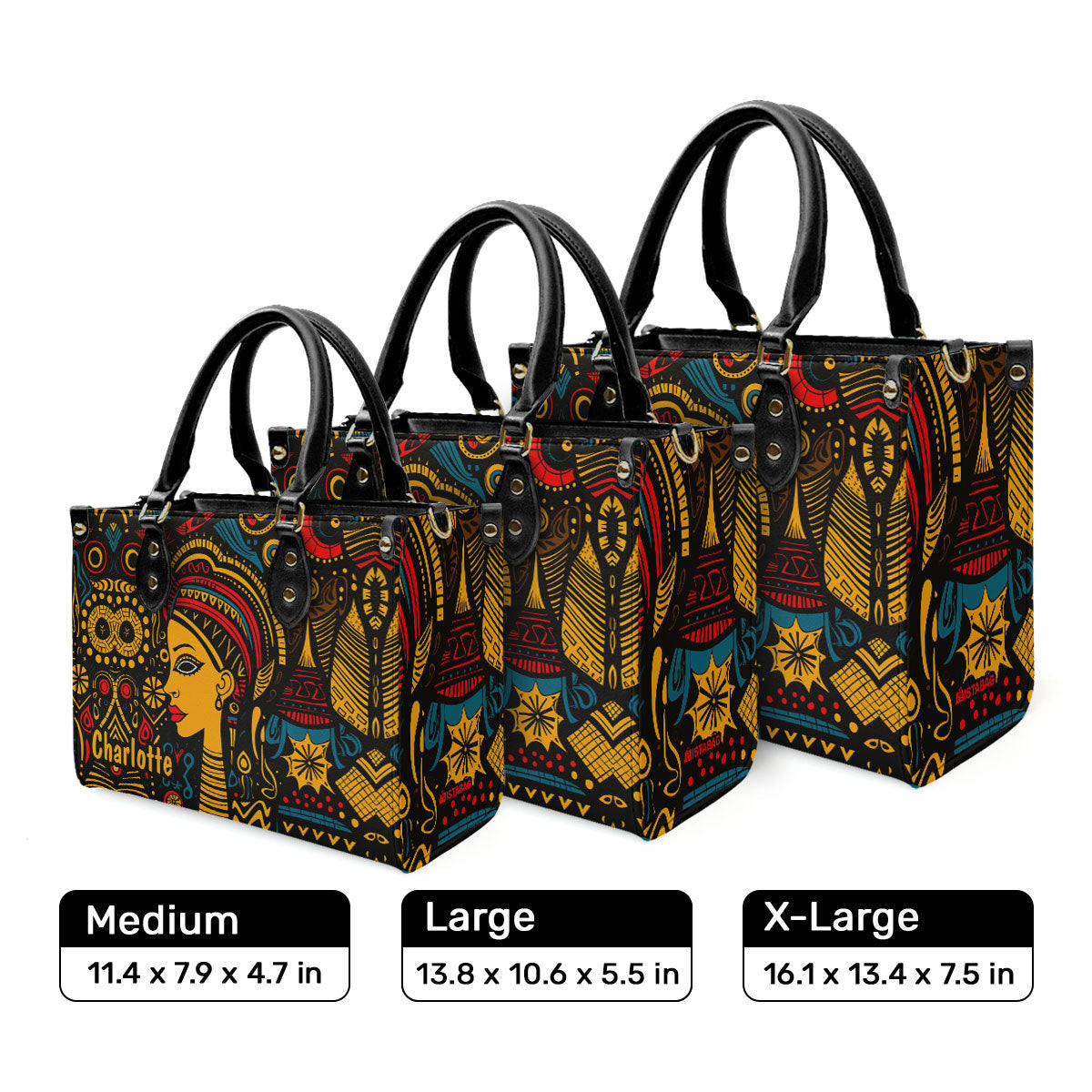 The Black Origin - Personalized Leather Handbag STB18