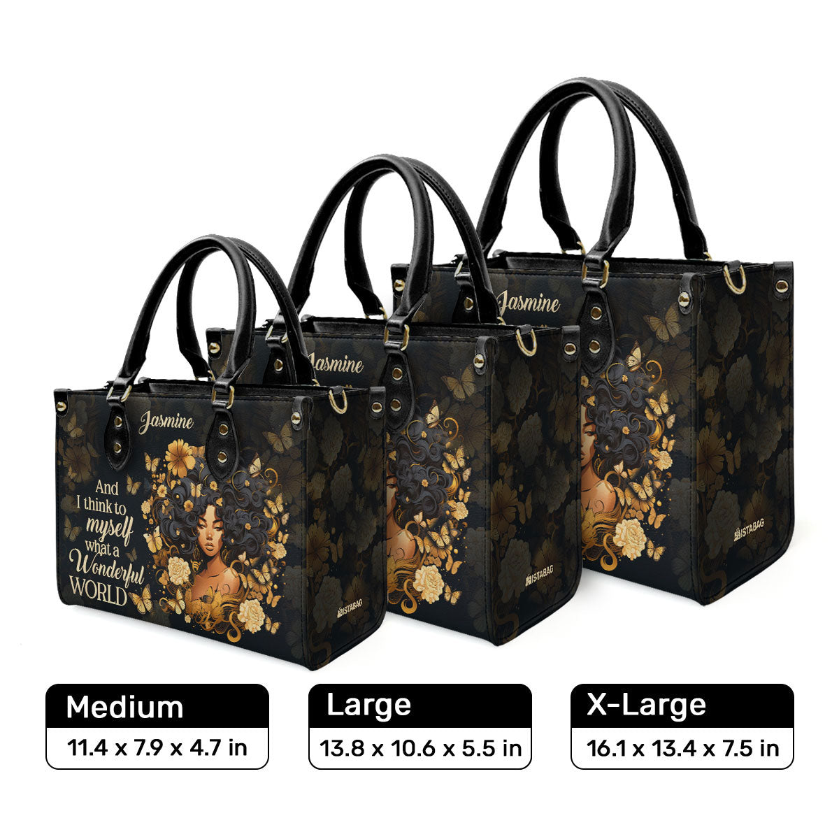 I Think To Myself What A Wonderful World - Personalized Leather Handbag STB20