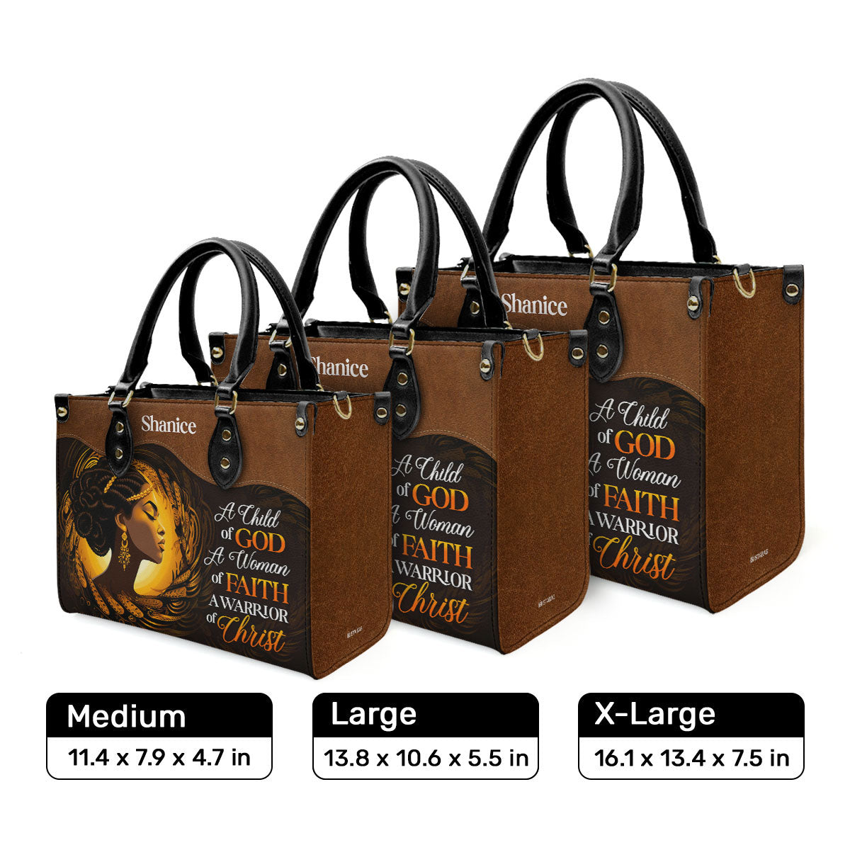 A Child Of God - Personalized Leather Handbag STB27