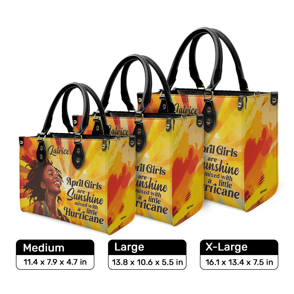 Girls Are Sunshine - Personalized Leather Handbag STB74