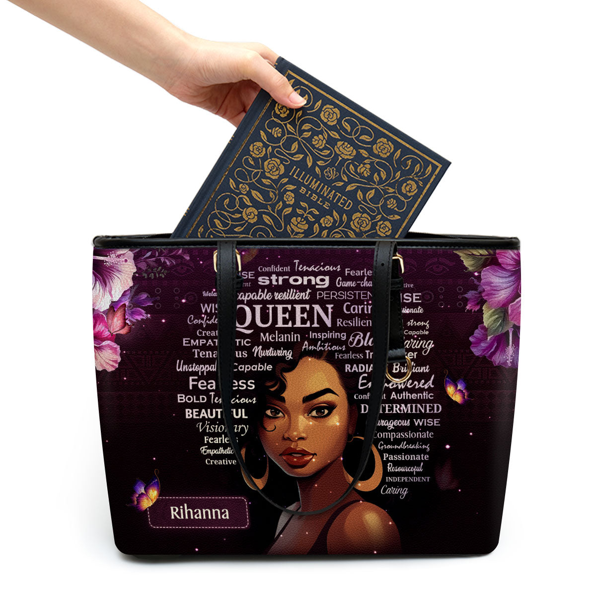 Black Queen - Personalized Leather Totebag SB37