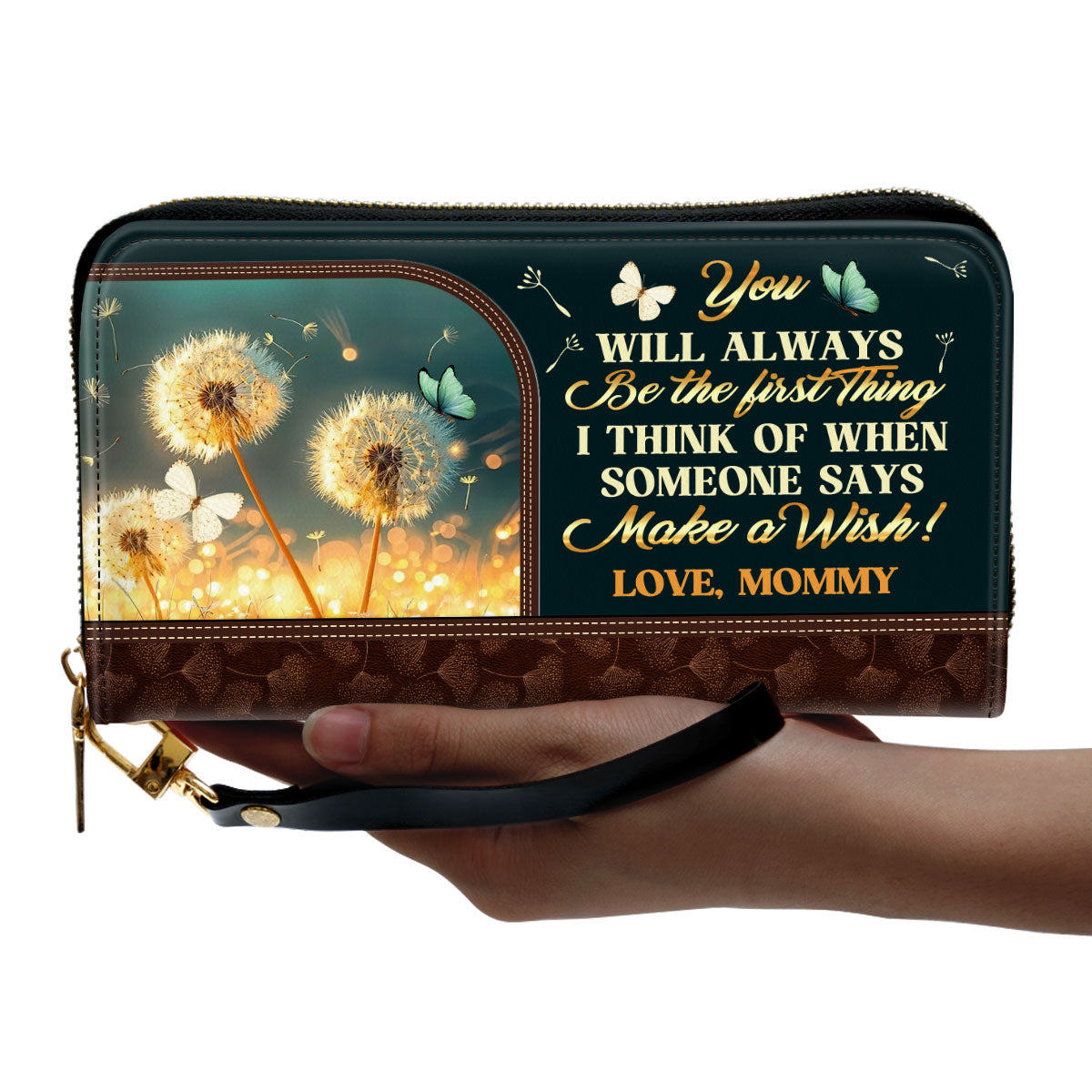 You Will Always Be The First Thing I Think Of - Personalized Leather Clutch Purse SBCPLM2090L