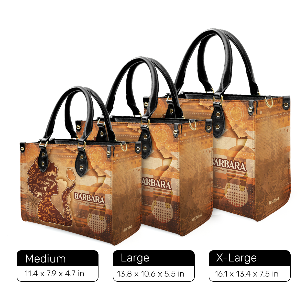 Strong Beautiful Proud Girl - Personalized Leather Handbag SBLHBLM2475D