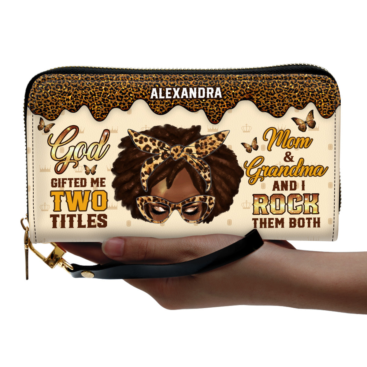 God Gifted Me Two Titles - Personalized Clutch Purse