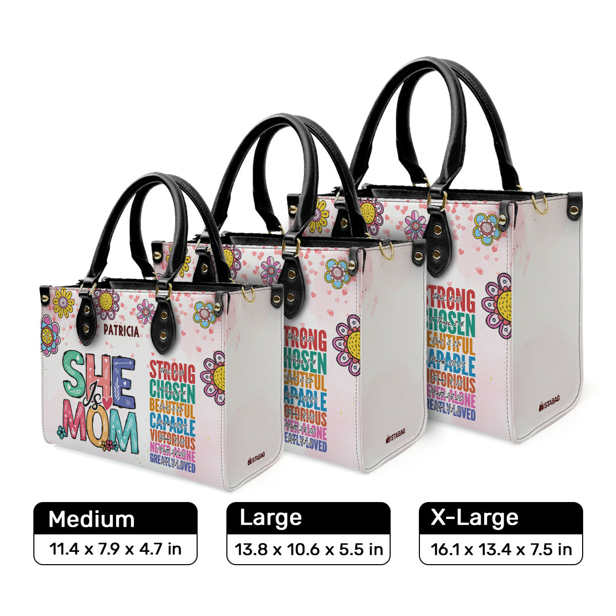 She Is Mom - Personalized Leather Handbag