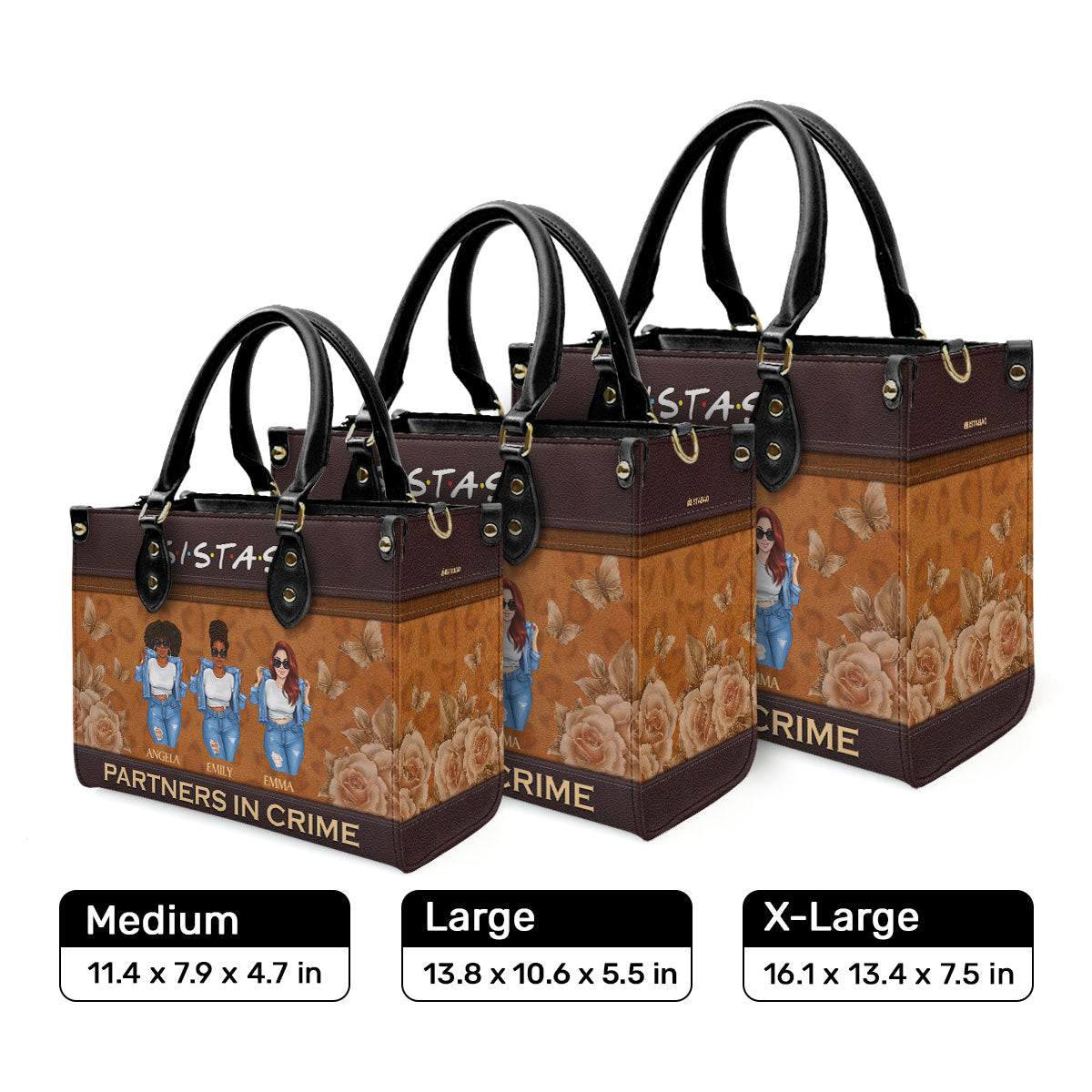 Partners In Crime - Personalized Leather Handbag STB04