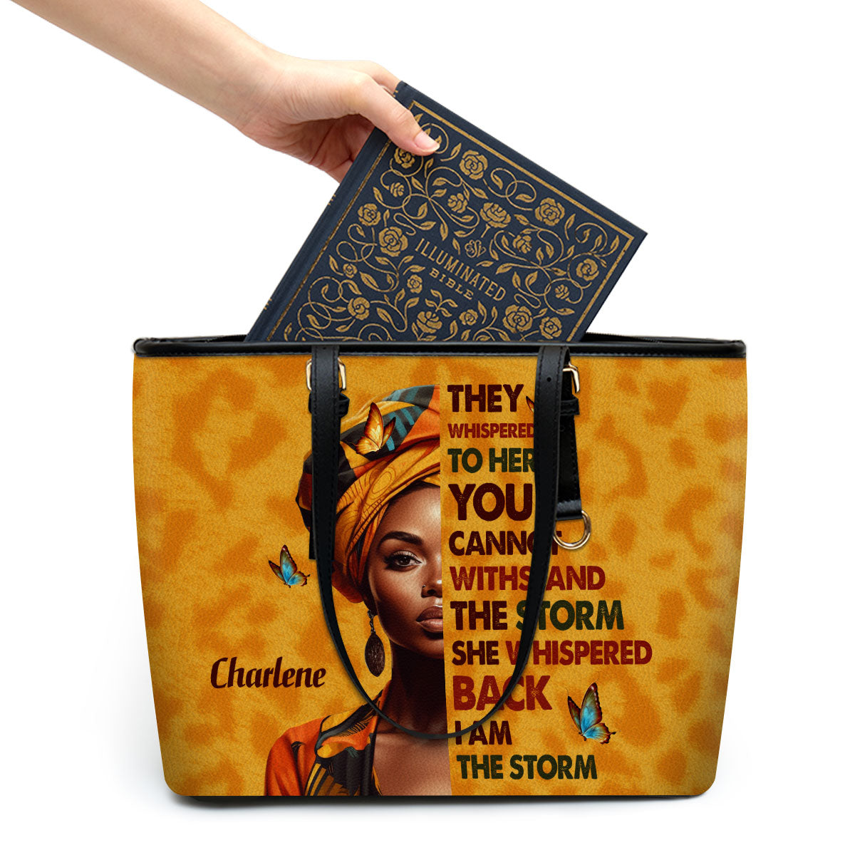 I Am The Storm - Personalized Leather Totebag SB23