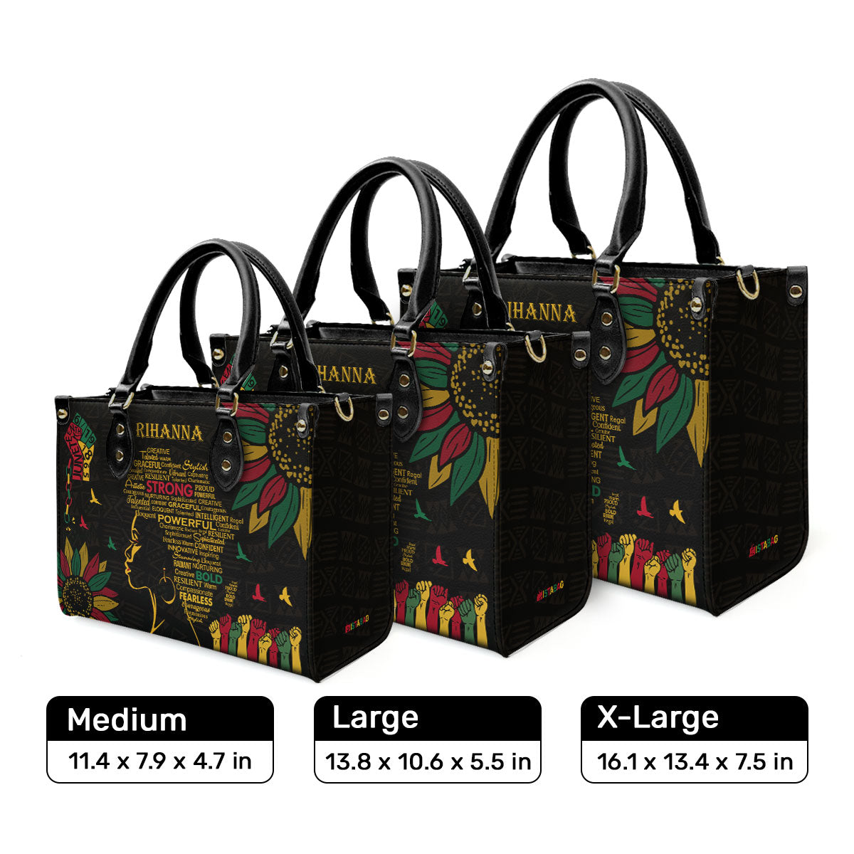 Afro Juneteenth - Personalized Leather Handbag SBLHBT58