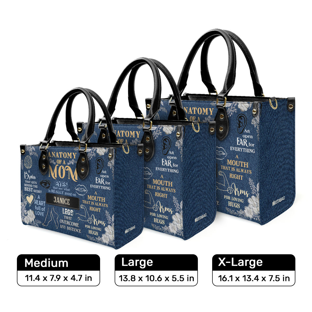 Anatomy Of A Mom - Personalized Leather Handbag MB63B