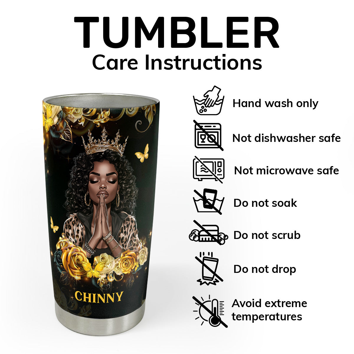 She Who Kneels Before God Can Stand Before Anyone - Personalized Stainless Steel Tumbler