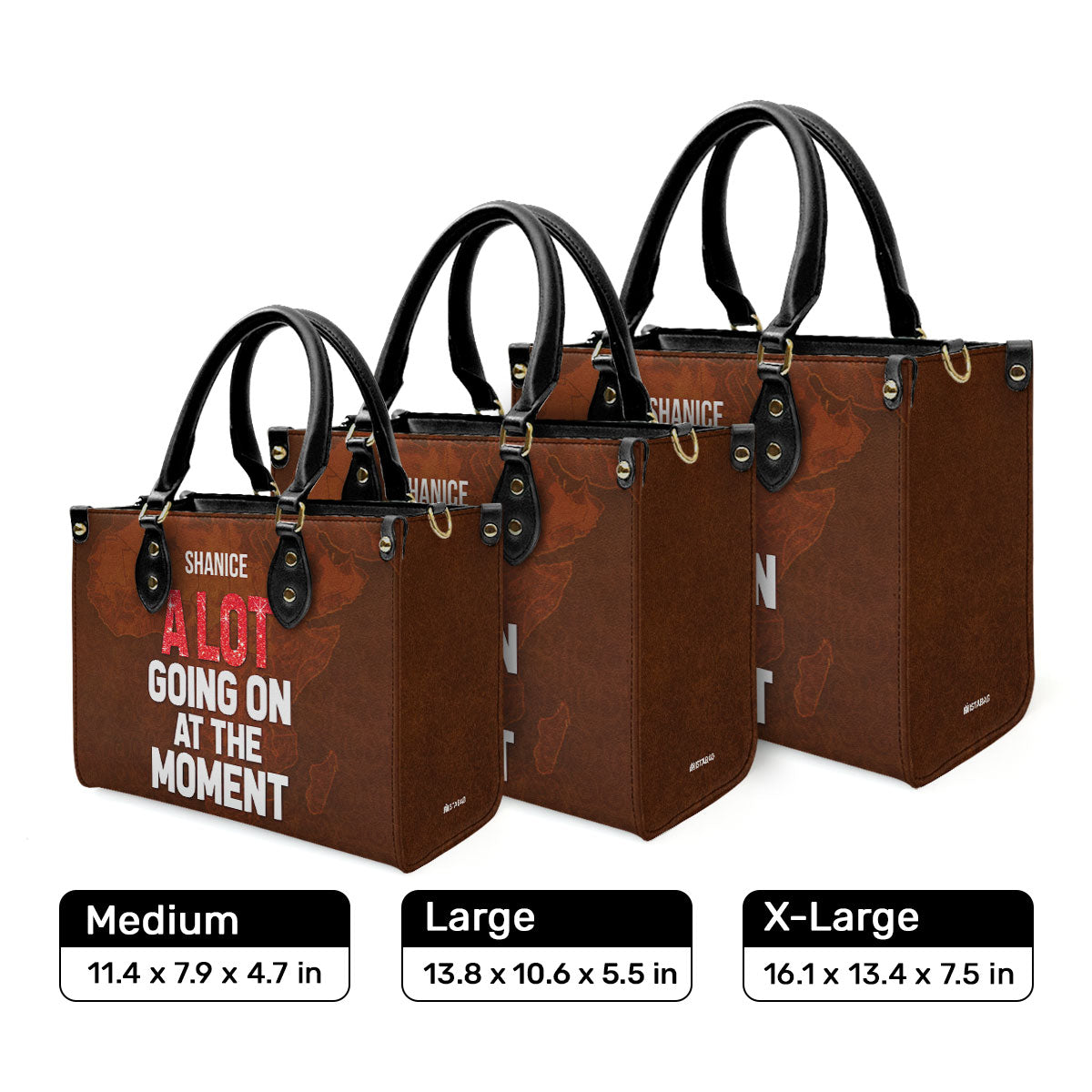 A Lot Going On At The Moment - Personalized Leather Handbag STB194B