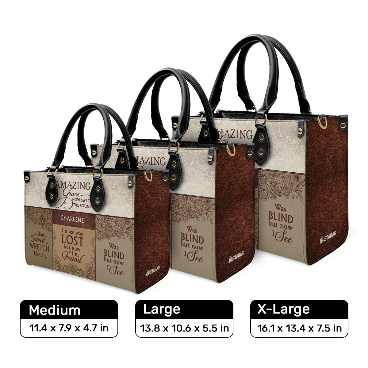 Amazing Grace - Personalized Leather Handbag MB49