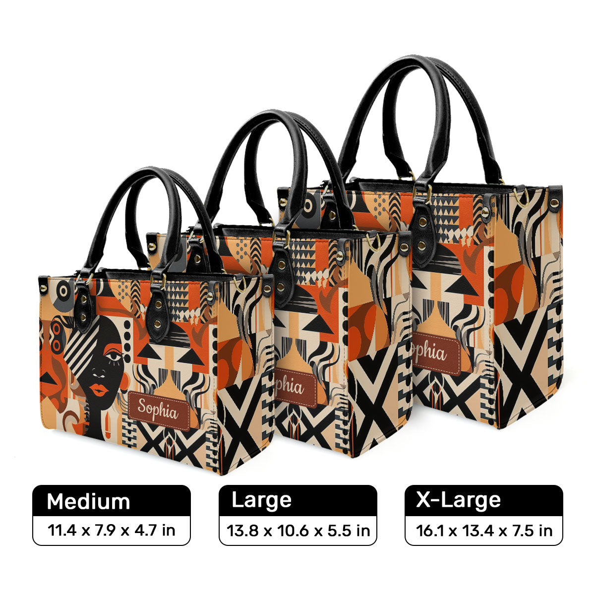 Black Beauty - Personalized Leather Handbag STB51