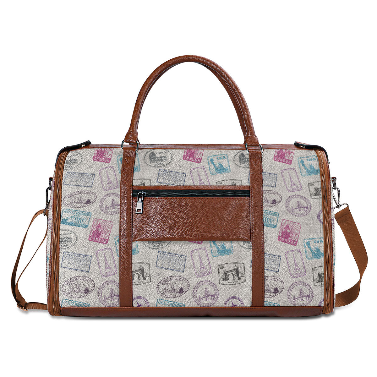 Collect Memories Not Things - Personalized Leather Duffle Bag SBDBT76
