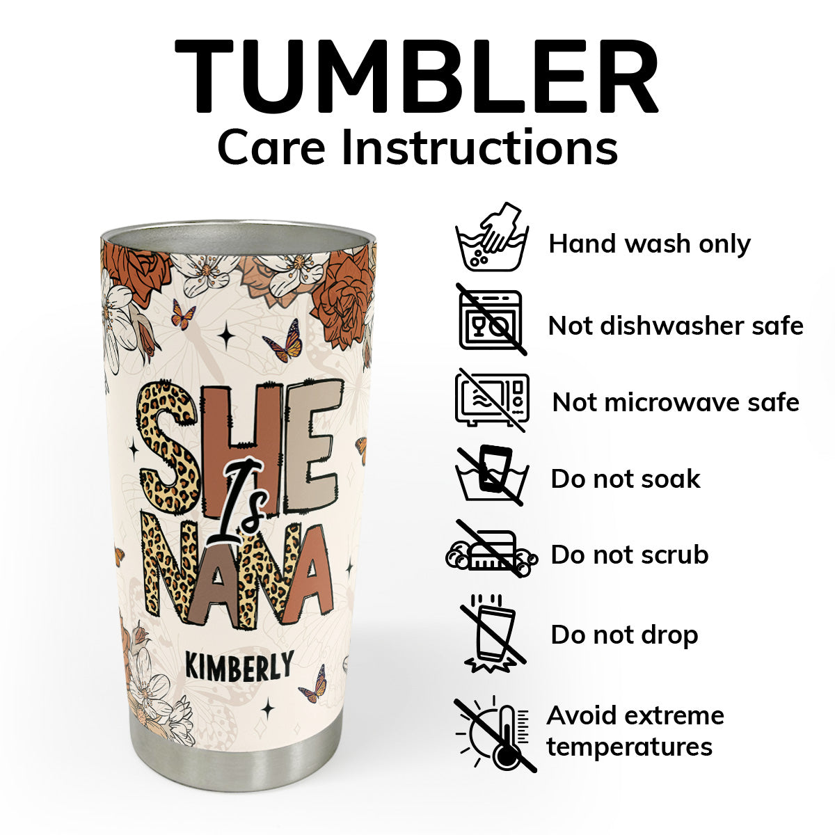 She Is Mom - Personalized Stainless Steel Tumbler