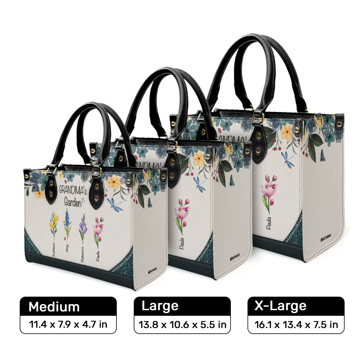 Grandma's Garden - Personalized Leather Handbag SB553