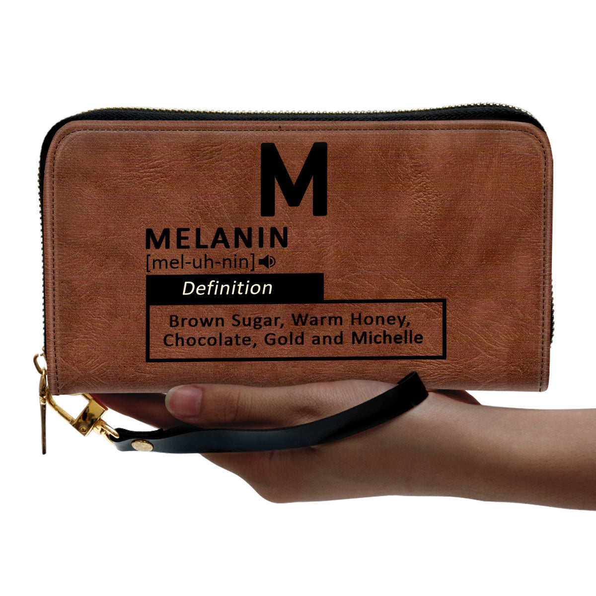 Black Girl & Melanin - Personalized Leather Clutch Purse MB29