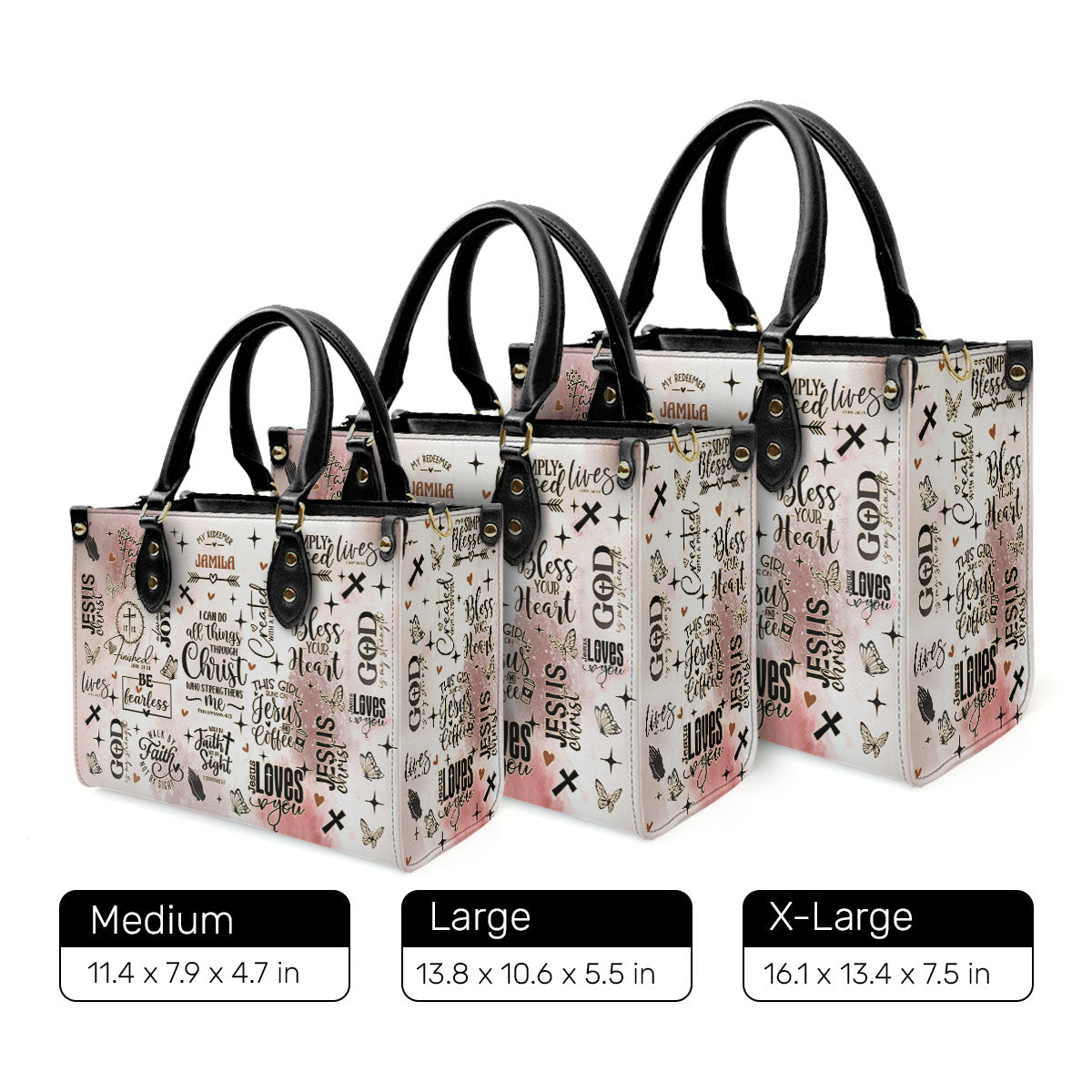 I Can Do All Things Through Christ Who Strengthens Me - Personalized Leather Handbag SBLHBLM1207L