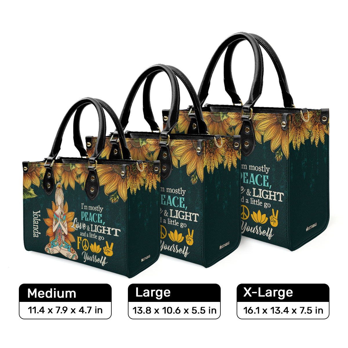 I'm Mostly Peace - Personalized Leather Handbag SBHN12