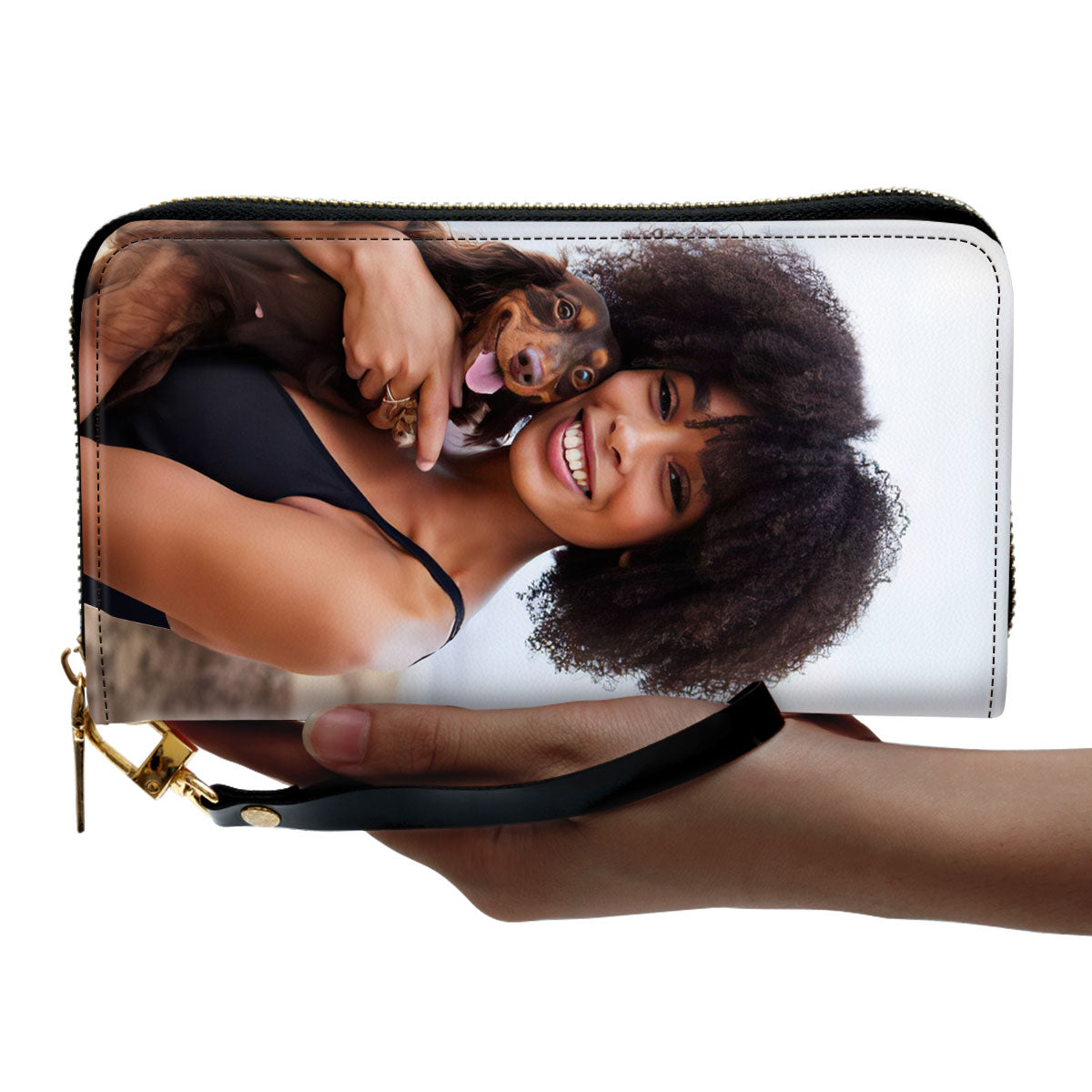 Dog Mom Cat Mom Pet Mom - Personalized Leather Clutch Purse SBCPLM2118TA