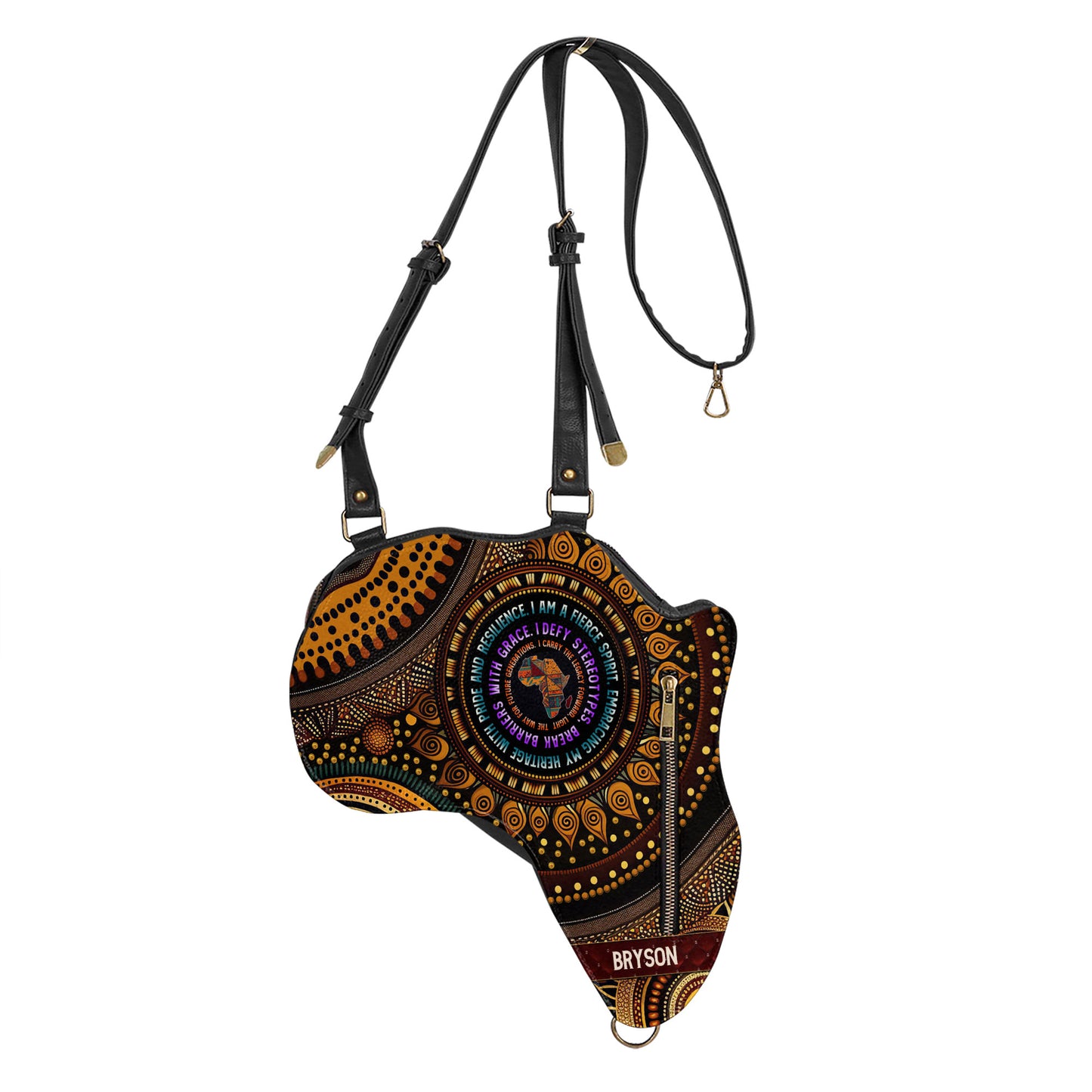 Mantra - I Am A Fierce Spirit - Personalized Africa Bag ABM03