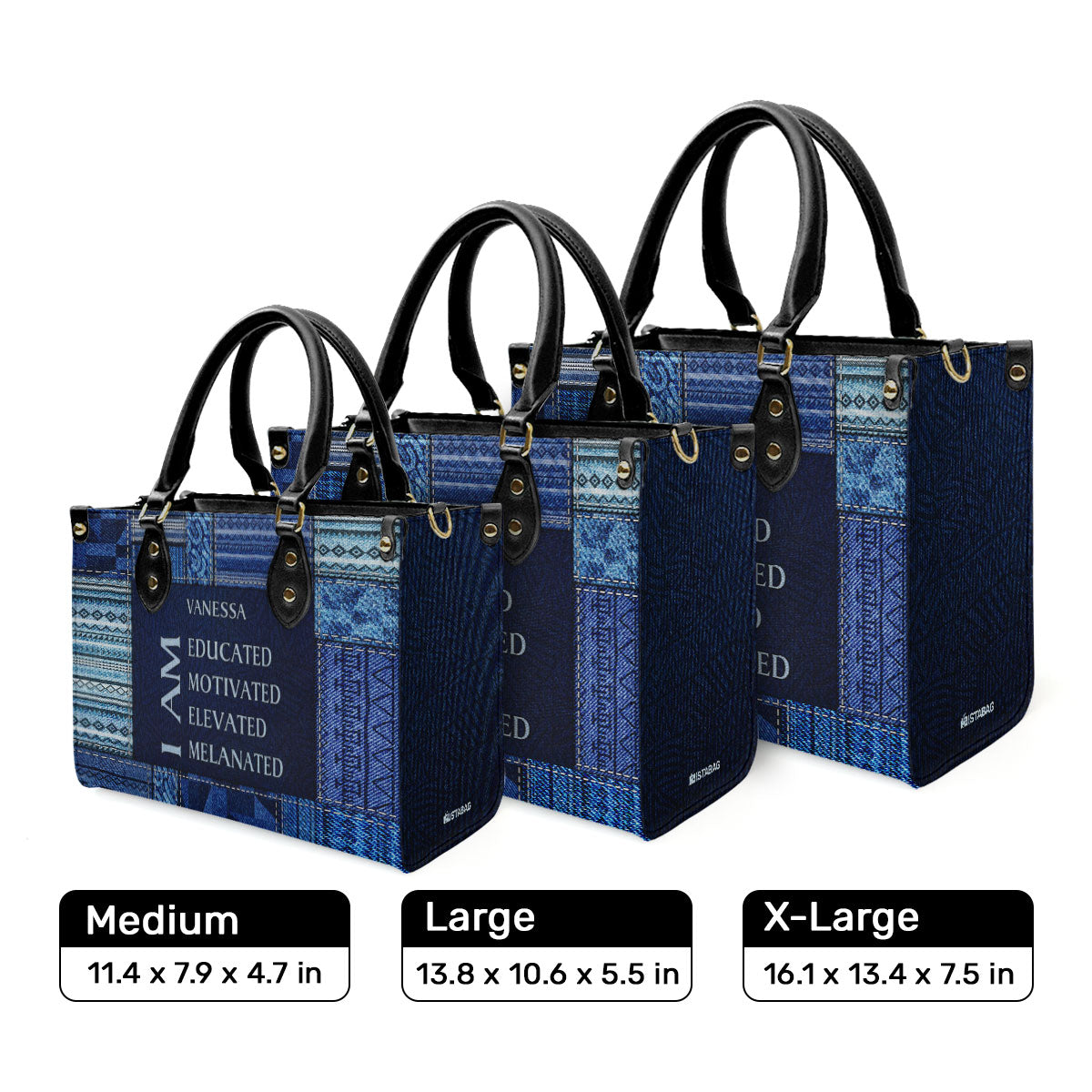 I Am - Jean Personalized Leather Handbag SB28