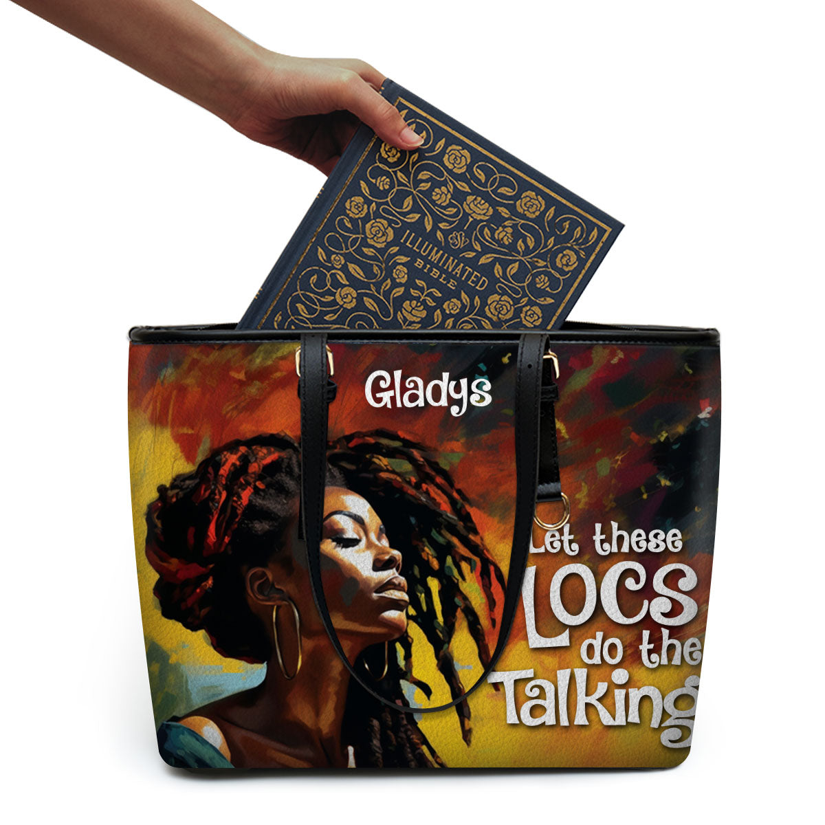 Let These Locs Do The Talking - Personalized Leather Totebag STB07