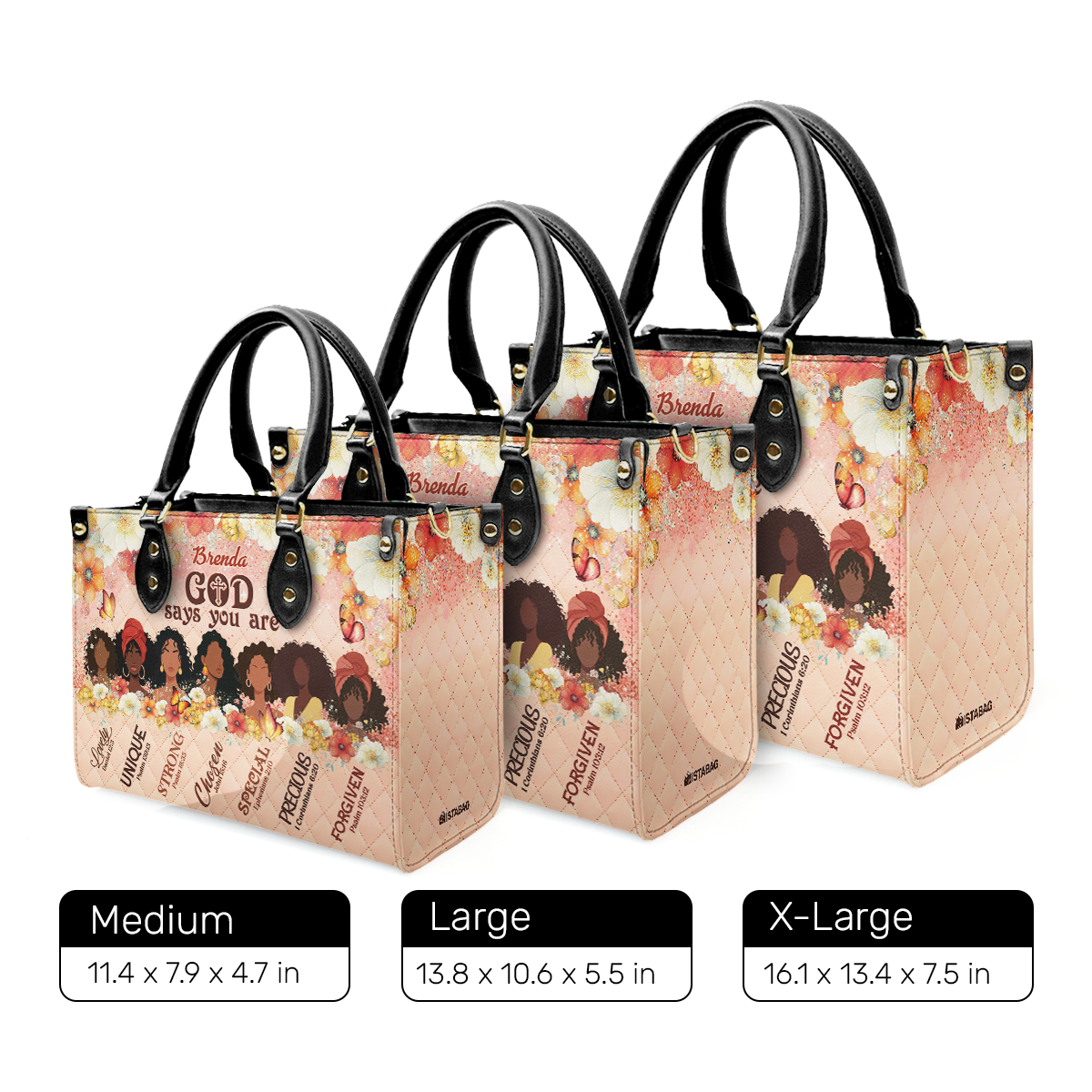 God Says You Are - Personalized Leather Handbag SBLHBLM2478L