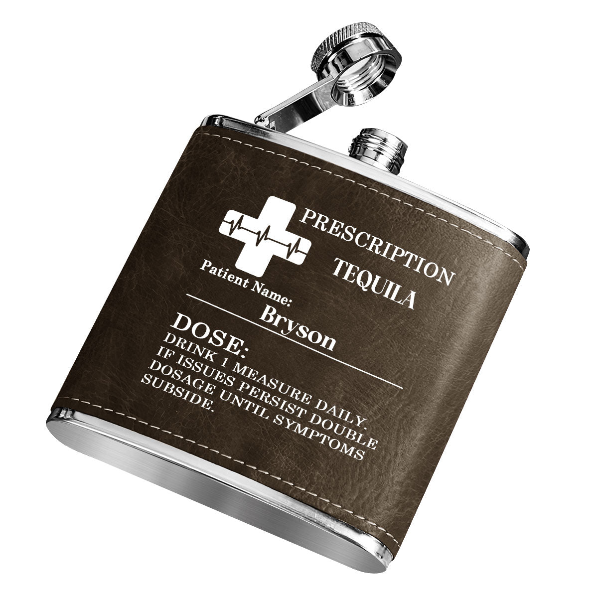 Drinking Is My Therapy - Personalized Leather Flask SBLFLALM2126L