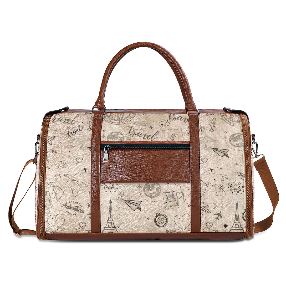 And She Lived Happily Ever After - Personalized Leather Duffle Bag SBDBT77