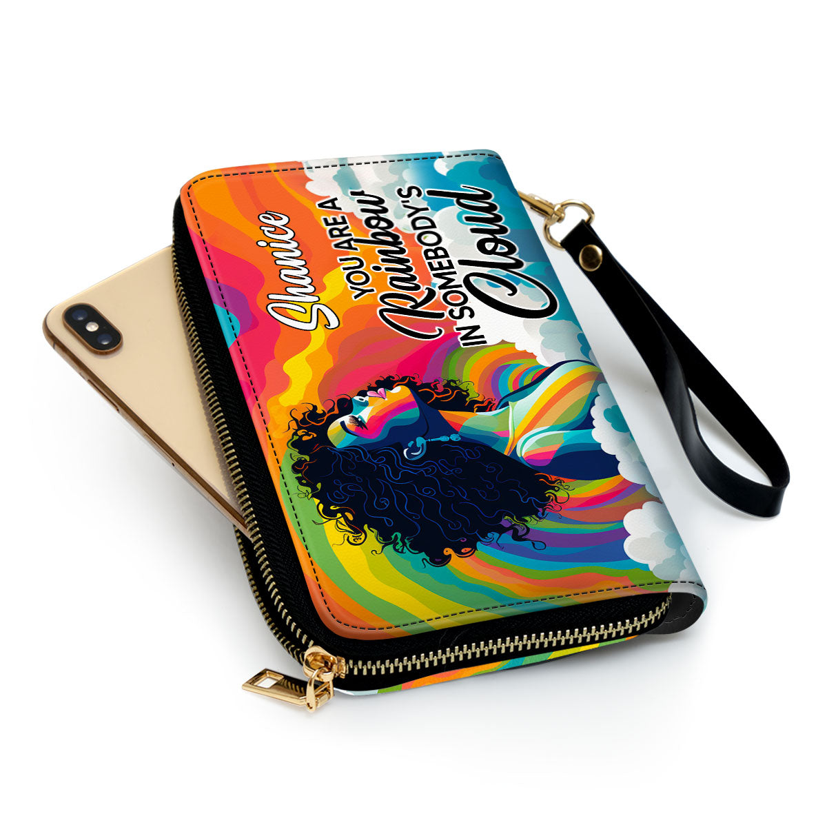 You Are A Rainbow - Personalized Leather Clutch Purse STB48