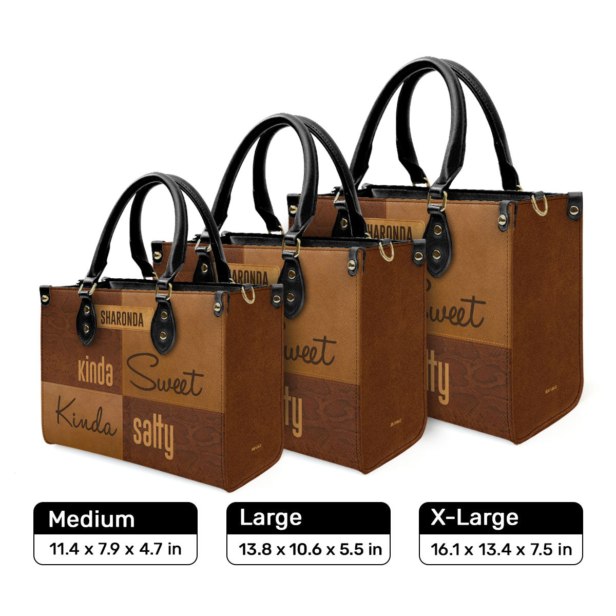 Kinda Sweet Kinda Salty - Personalized Leather Handbag STB200