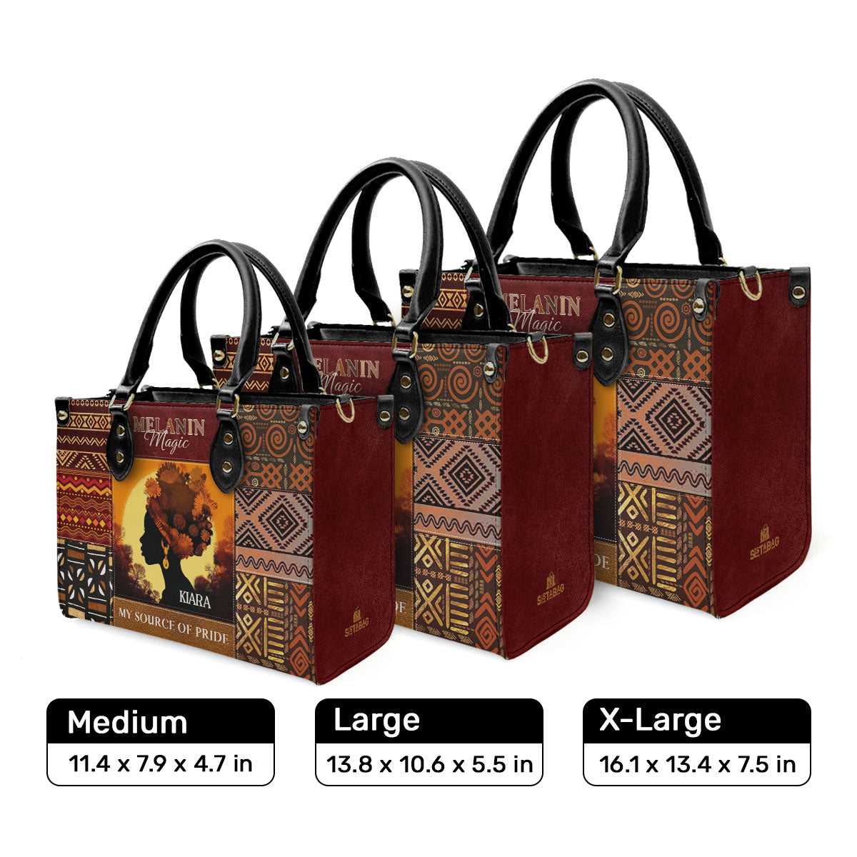 MELANIN Magic - Personalized Leather Handbag MB06