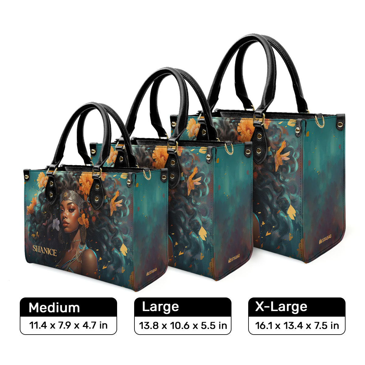 AfroArt07 - Personalized Leather Handbag MB57